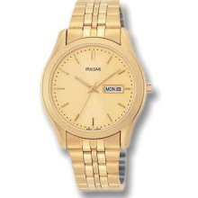 Pulsar by Seiko PXF184X Mens Watch Stainless Steel Gold Tone Dress Wat