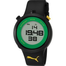 Puma Men's Black/ Green Digital Quartz Watch