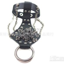 Punk Leather Bracelet Leather Mittens Men's Bangle Bracelet Ring 10p