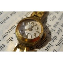 Rare & Petite Gold Plated Women's Vintage Elco Mechanical Cocktail Watch