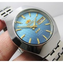 Rare Orient Crystal Automatic Blue Dial Gents 70s Japan 2.