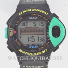 Rare Vintage Casio Jp-200w Pulse Check Lcd Digital Watch