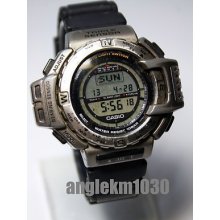 Rare Vintage Casio Prt-411 Protrek Titanium Digital Watch Japan Used