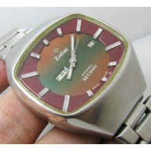 Rare Vintage Zodiac Sst 36000 Automatic Gents Huge.