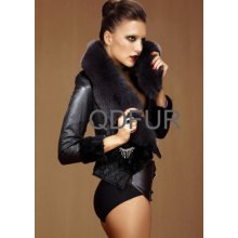 Real Mink Fur And Sheep Leather Jackets Coat With Fox Fur Collar Outwear Qd7985
