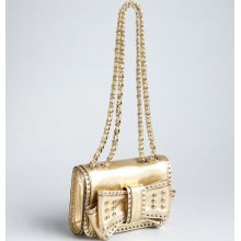 Rebecca Minkoff gold metallic leather 'Mini Sweetie' studded bow shoulder bag