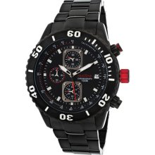 Red Line Simulator 50041-11-bb Men's Black Steel Bracelet Chronograph Date Watch