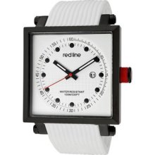 Red Line Watch 50035-bb-02-wht Men's Compressor2 White Dial Black Ip Square