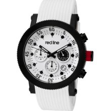 Red Line Watches Men's Compressor Chronograph White Dial Black IP Case