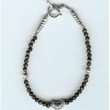 Red Tiger's Eye And Rajasthani Sterling Silver Bracelet