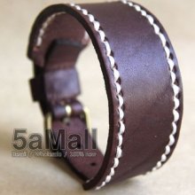 Retro Genuine Men Leather Bracelet Punk Women Cuff Bangle Wristband Aa1059