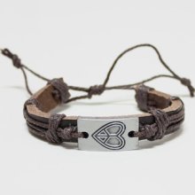 Retro Unique Man/woman Punk Hemp Unisex Leather Belt Bracelet Wristband Lc441