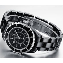 Round Quartz Ladies Ceramic Design Elegant Fashion Black/white Wrist Watch