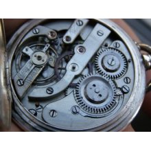 Rrr Antique Swiss Regulator Military Award Pocket Watch
