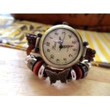 SALE 80-20%OF: Leather Wrist Watch for Women Classic - Women Man Hand Crafted Watch . Leather Wrist Watch. Vintage watch