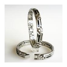 San Design Denmark, Stainless Steel, Carbon Fiber, Cable, Bracelet, 8.5