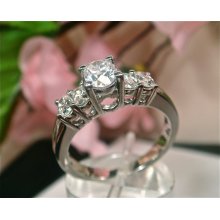 SAVE 4,000 OFF Diamond 1.10ctw 5-Stone High-end Engagement Wedding Ring, Solid 14k White Gold. (Value 6,500 USD)