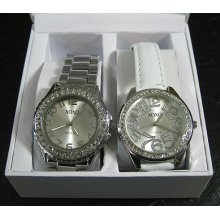Set Of 2 Xoxo Women's Fashion Watches With Metal & Faux Leather Bands-