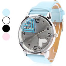 Shape Women's Heart PU Analog Quartz Wrist Watch (Assorted Colors)