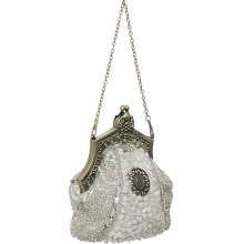 Silver Beaded ''Victorian'' Vintage Style Evening Clutch