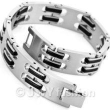 Silver Classic Stainless Steel Men Bangle Bracelet Vc699