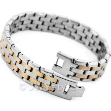 Silver Gold Stainless Steel Men Bangle Bracelet Us39c840