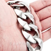 Silver Huge Heavy Stainless Steel Men Bangle Bracelet Vc759
