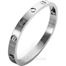Silver Screws Stainless Steel Men Bangle Bracelet Vc944-2