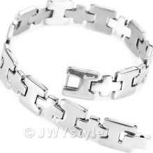 Silver Stainless Steel Men Bangle Bracelet Us39c765