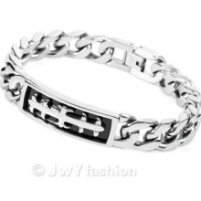 Silver Stainless Steel Men Link Bracelet Vc776