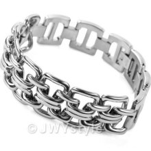 Silver Stainless Steel Men Bangle Bracelet Us39c770