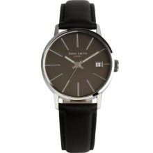 Simon Carter Men's Quartz Watch With Grey Dial Analogue Display And Black Leather Strap Lt905 Grey