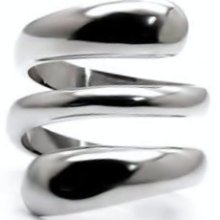 Size 6 Or 9 Stainless Steel High Polished Wrap Cocktail Ring