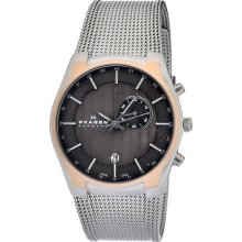 Skagen Denmark Gmt Stainless Steel Mesh Bracelet Mens Watch 853xlsrm