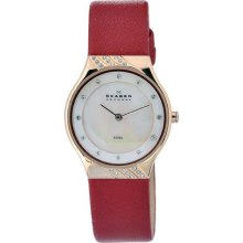 Skagen Women's 635srls Quartz Mother-of-pearl Dial Stainless Steel Watch