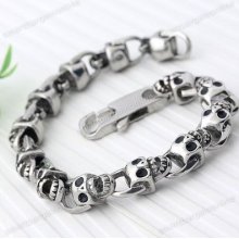 Skull Evil Head Stainless Steel Men Women Bracelet Punk Link Bangle 1strand
