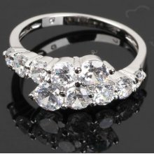 Solitaire Engagement Wedding Ring 18k Wgp Use Swarovski Crystal G254