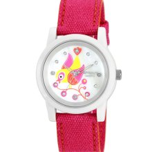SPROUT Watches Bird Dial Organic Cotton Strap Watch, 38mm Dark Pink