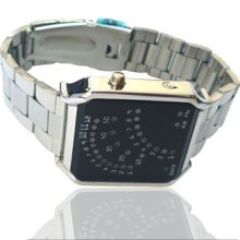 Stainless Steel 29-LED Date Time Fashion Wrist Watch (2*CR2016)