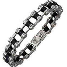 Stainless Steel 8 Inch Mens Bicycle Chain Bracelet