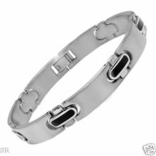 Stainless Steel & Enamel Menâ€™s Bracelet 8.5â€ 42.8 Grams