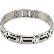 Stainless Steel & Enamel 8 Inch Bracelet