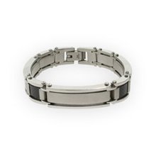Stainless Steel and Carbon Fiber Mens Bracelet