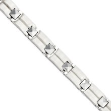 Stainless Steel And Tungsten Accent 9 Inch Bracelet