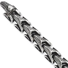 Stainless Steel Antiqued 8.5 Inch Bracelet