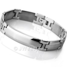 Stainless Steel Bangle Bracelet Chain Men Silver Us390127