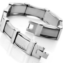 Stainless Steel Bangle Bracelet Chain Men Silver Us390131