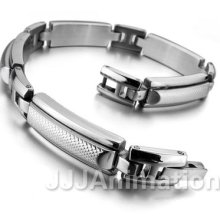 Stainless Steel Bangle Bracelet Cuff Chain Men Silver Link Xb0230