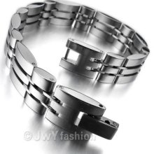 Stainless Steel Bangle Bracelet Cuff Chain Men Silver Link Xb0155-2