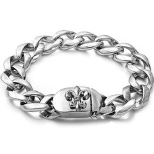Stainless Steel Bracelet With Fleur-de-lise Design